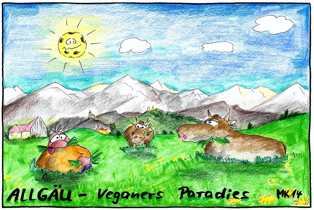 Cartoon: Veganers Paradies 1