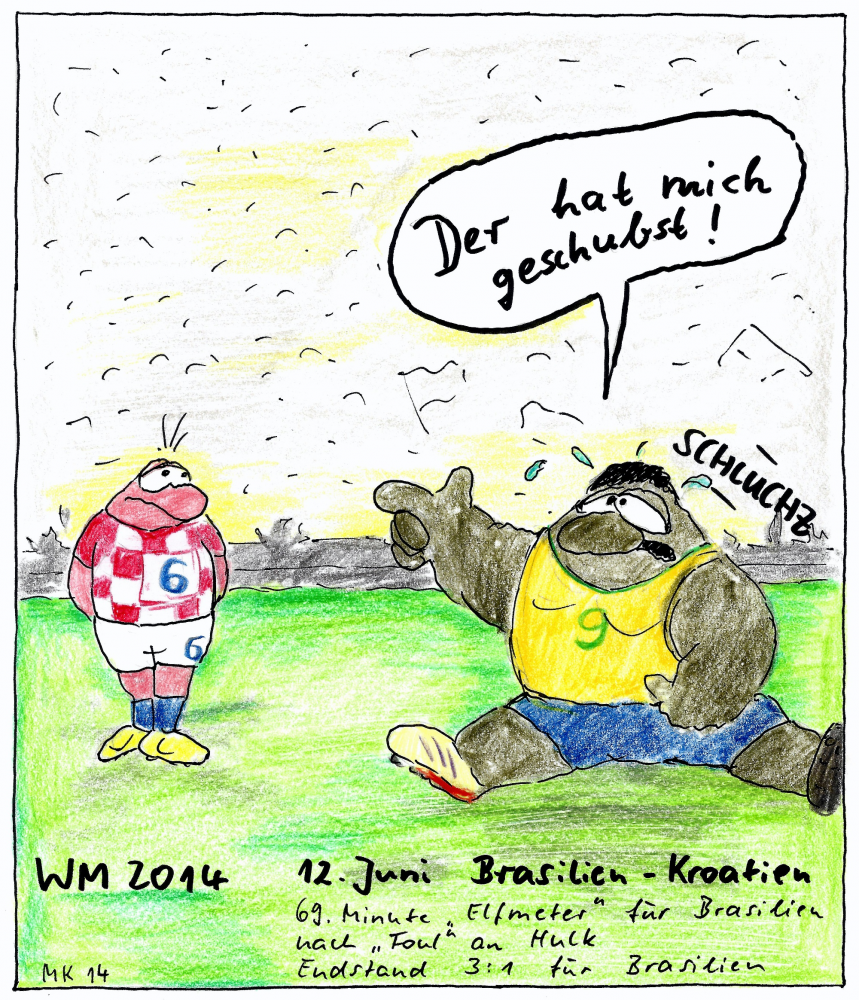 Cartoon: WM14 Brasilien-Kroatien 1