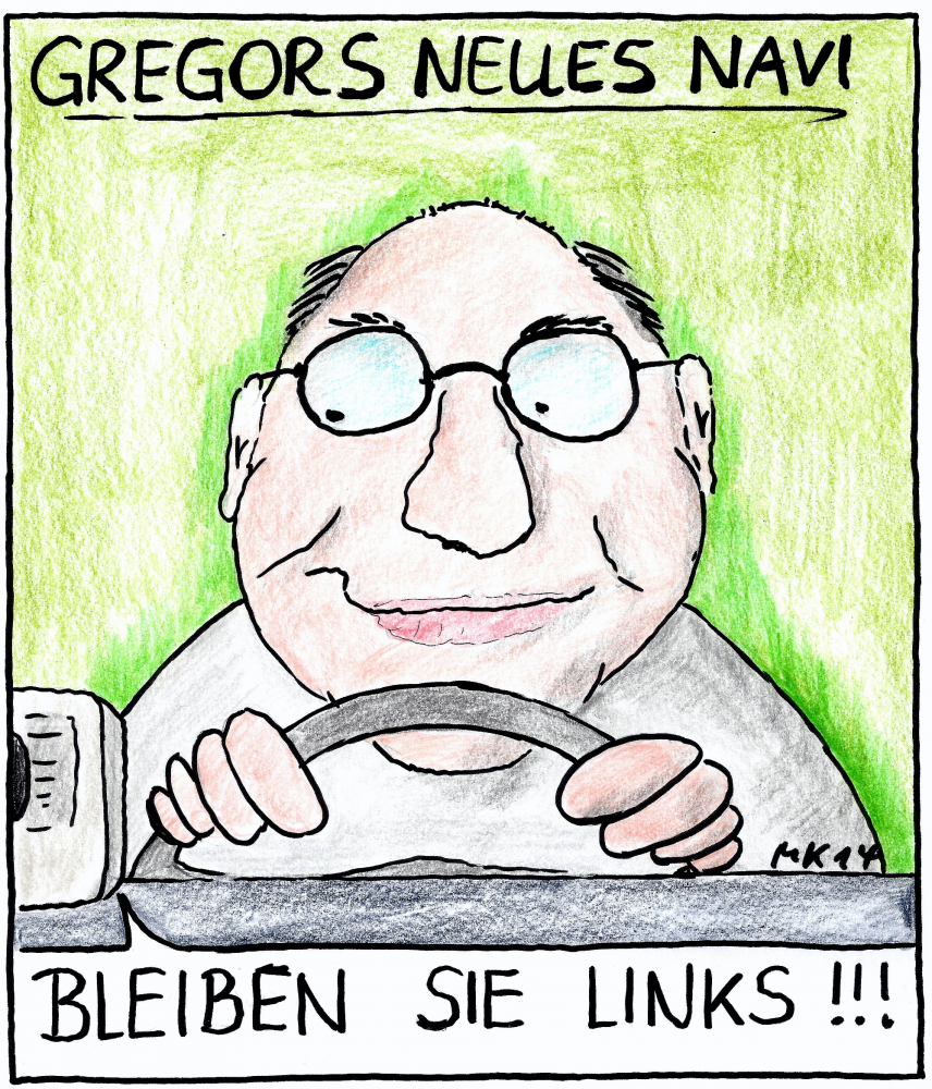 Karrikatur: Gregors neues Navi 1