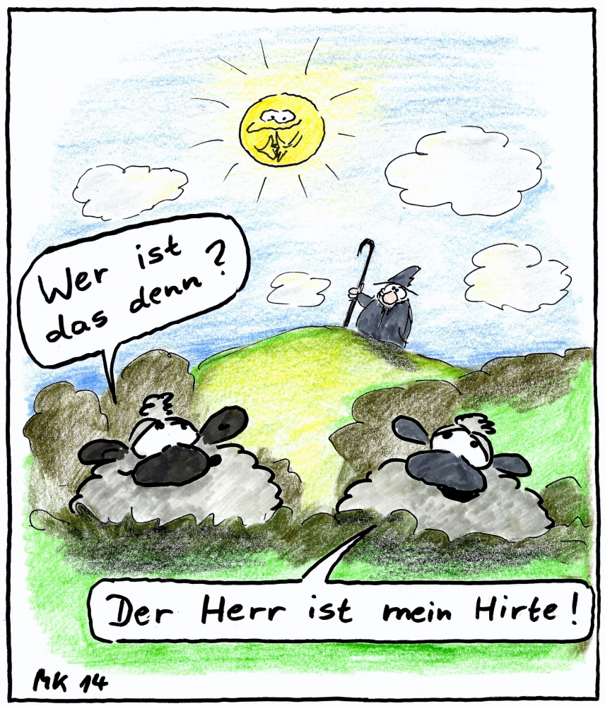 Cartoon: Der Herr ist mein Hirte! 1