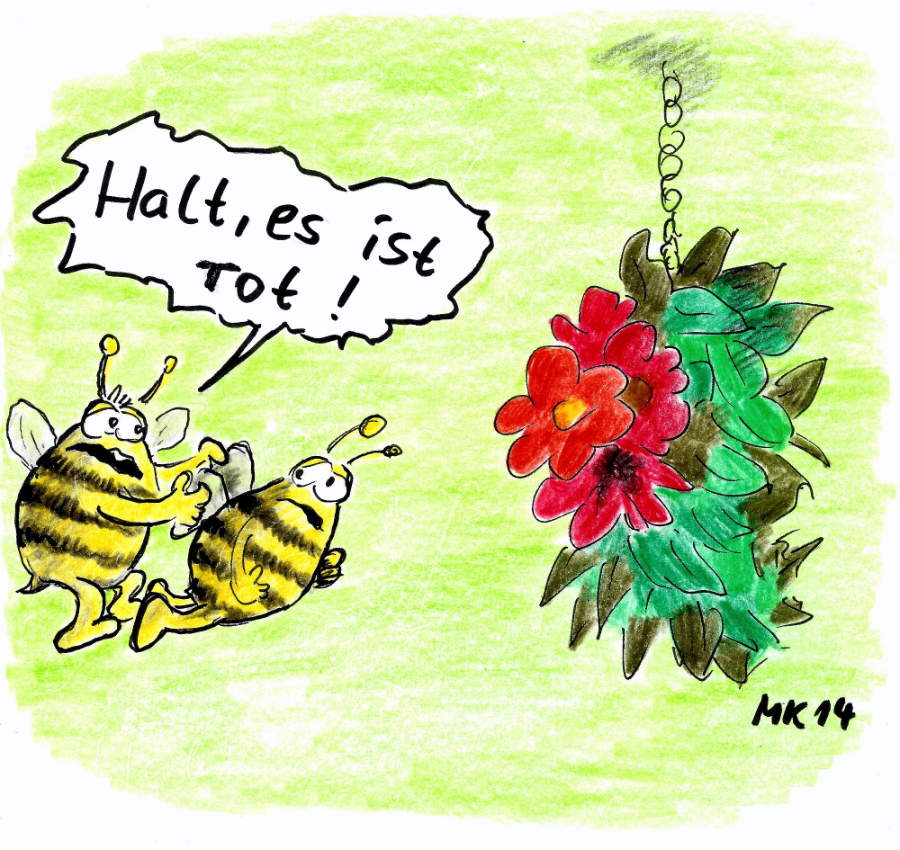 Cartoon: An der Blumenampel 1