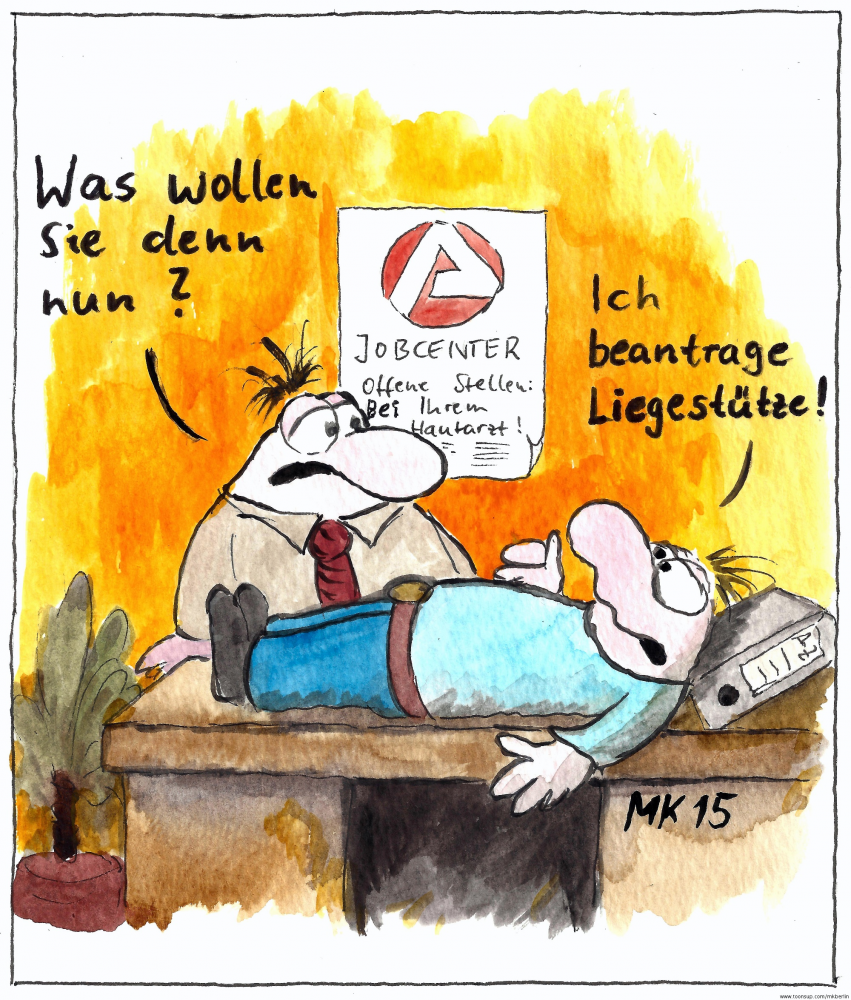 Cartoon: Liegestütze 1