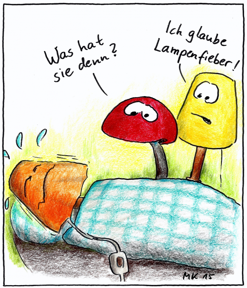 Cartoon: Lampenfieber 1