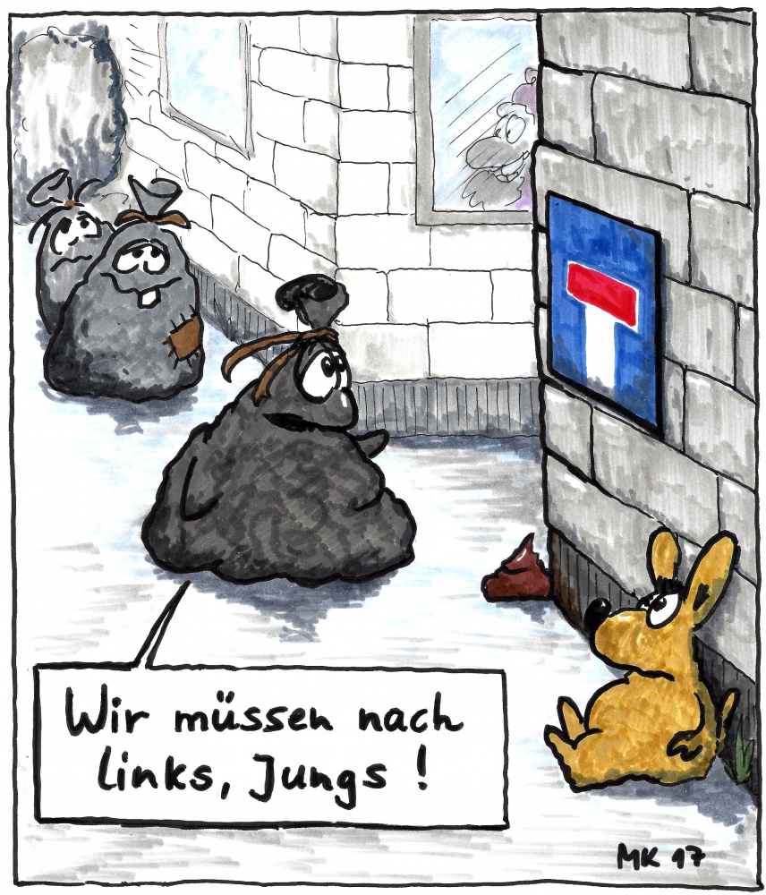 Cartoon: Nach links! 1