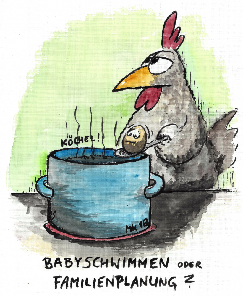 Cartoon: Babyschwimmen oder...? 1