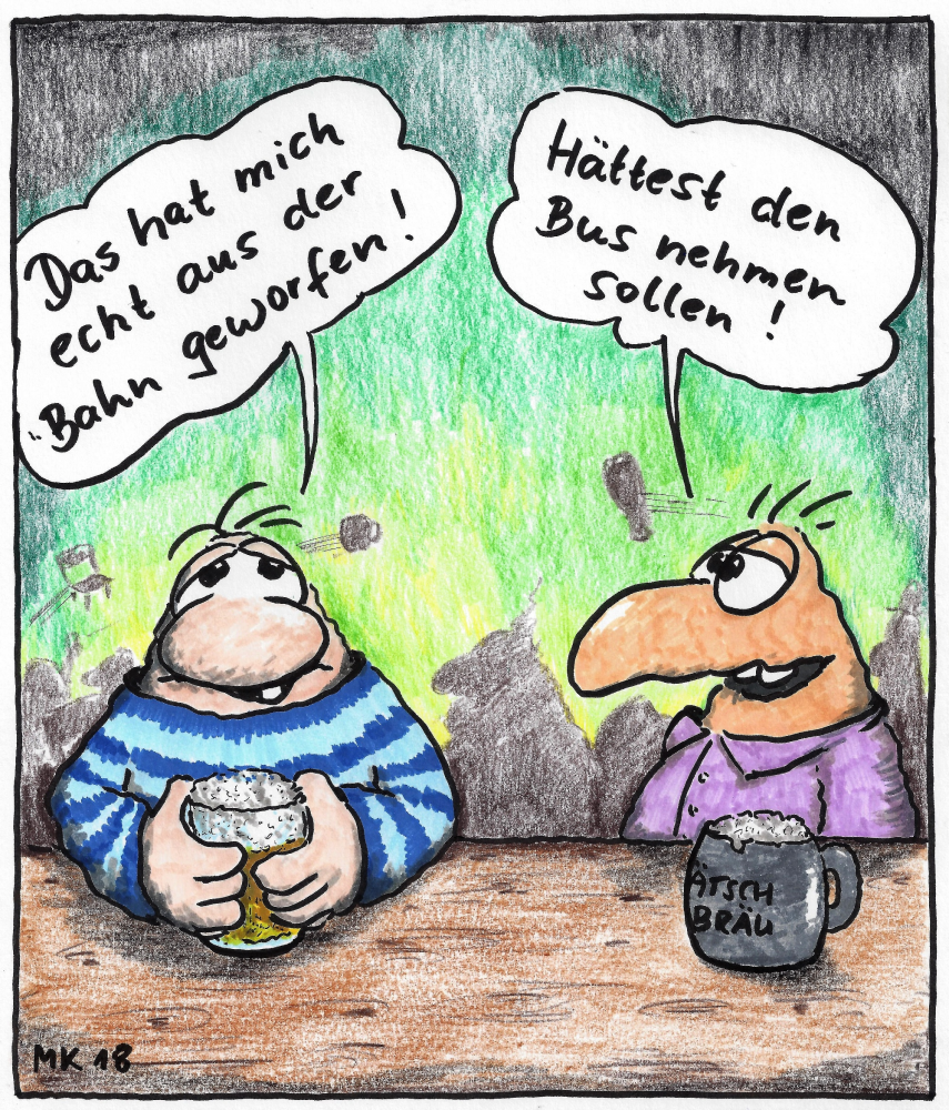 Cartoon: Bus und Bahn 1