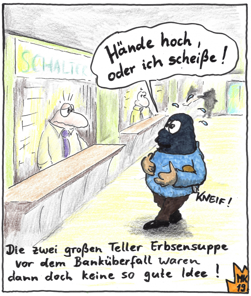 Cartoon: Banküberfall 1