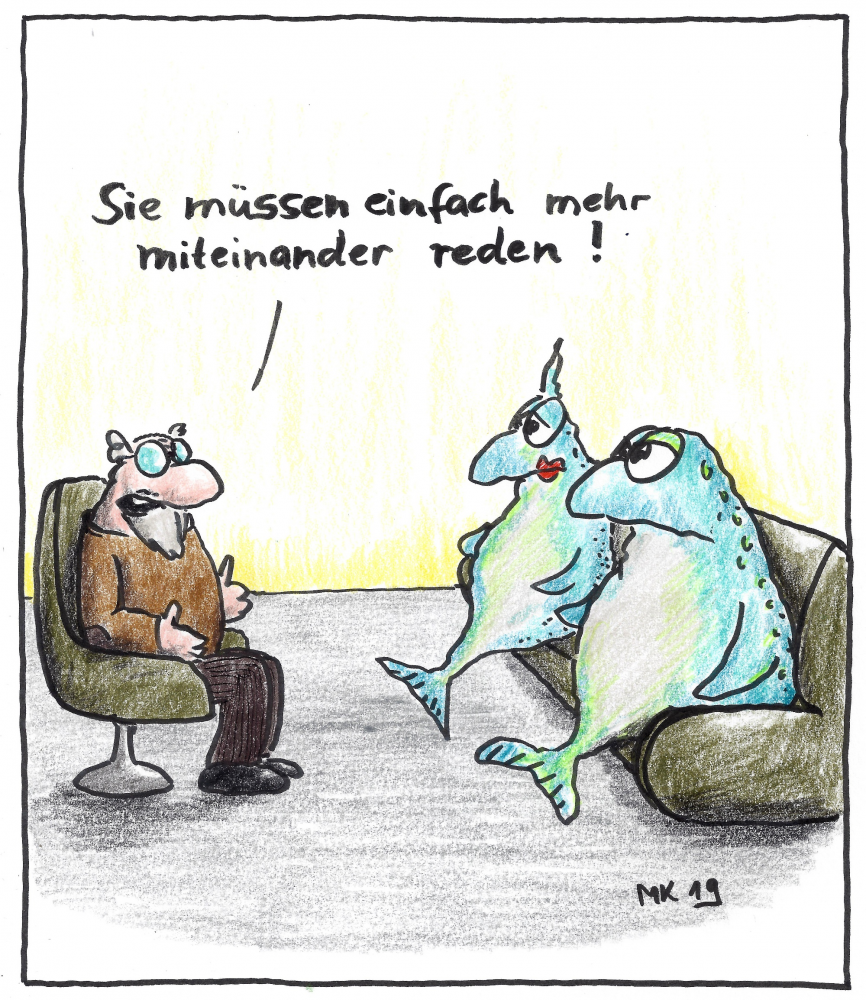 Cartoon: Mehr reden! 1
