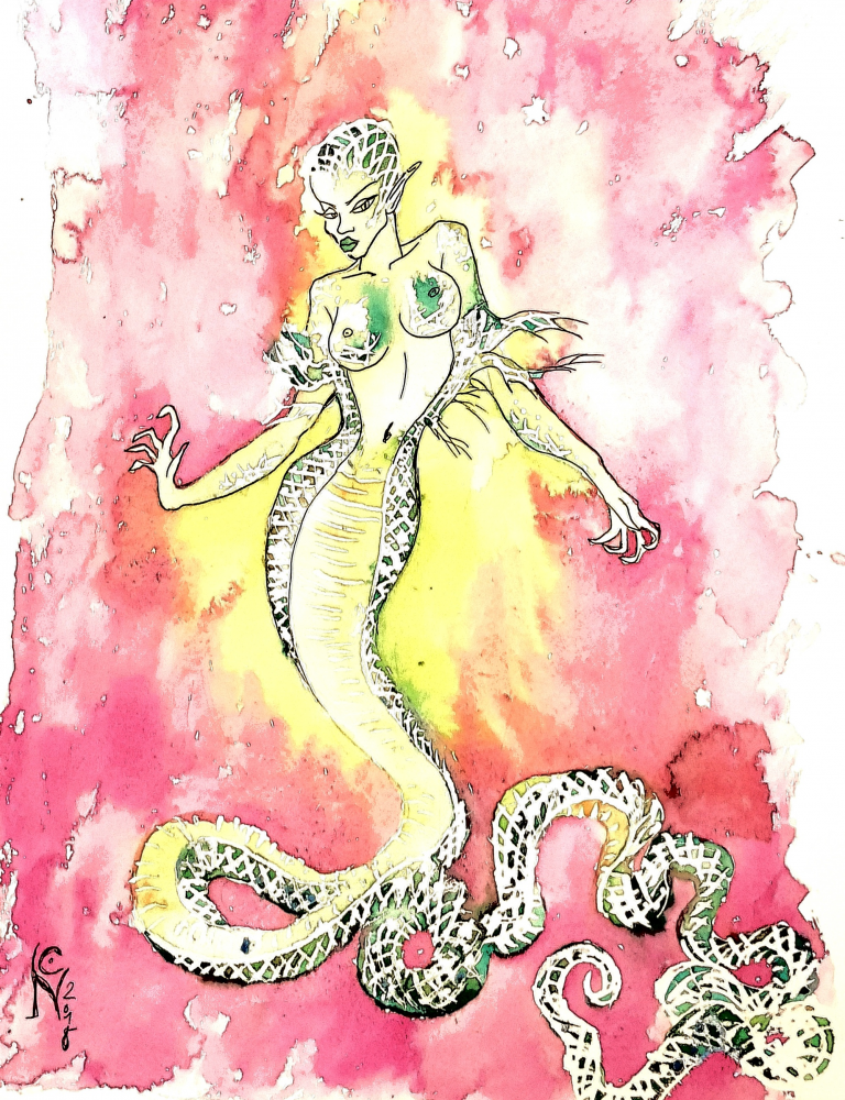 Illustration: Schlangenfrau 1