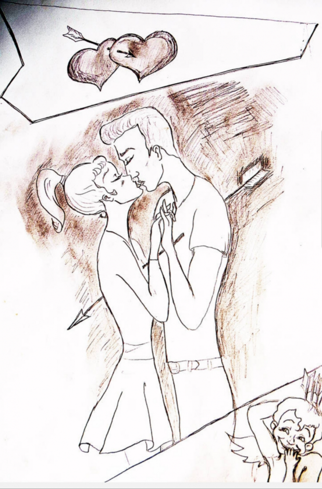 Illustration: Ein Pfeil - zwei Herzen 1