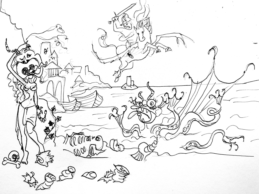 Illustration: Perseus und Andromeda 1
