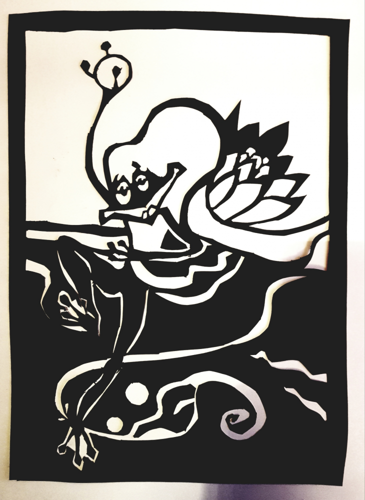Illustration: Froschkönig scherenschnitt 1