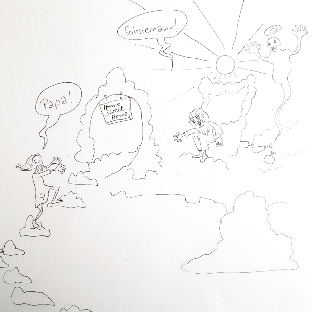Cartoon: Jesus kommt in den Himmel 1
