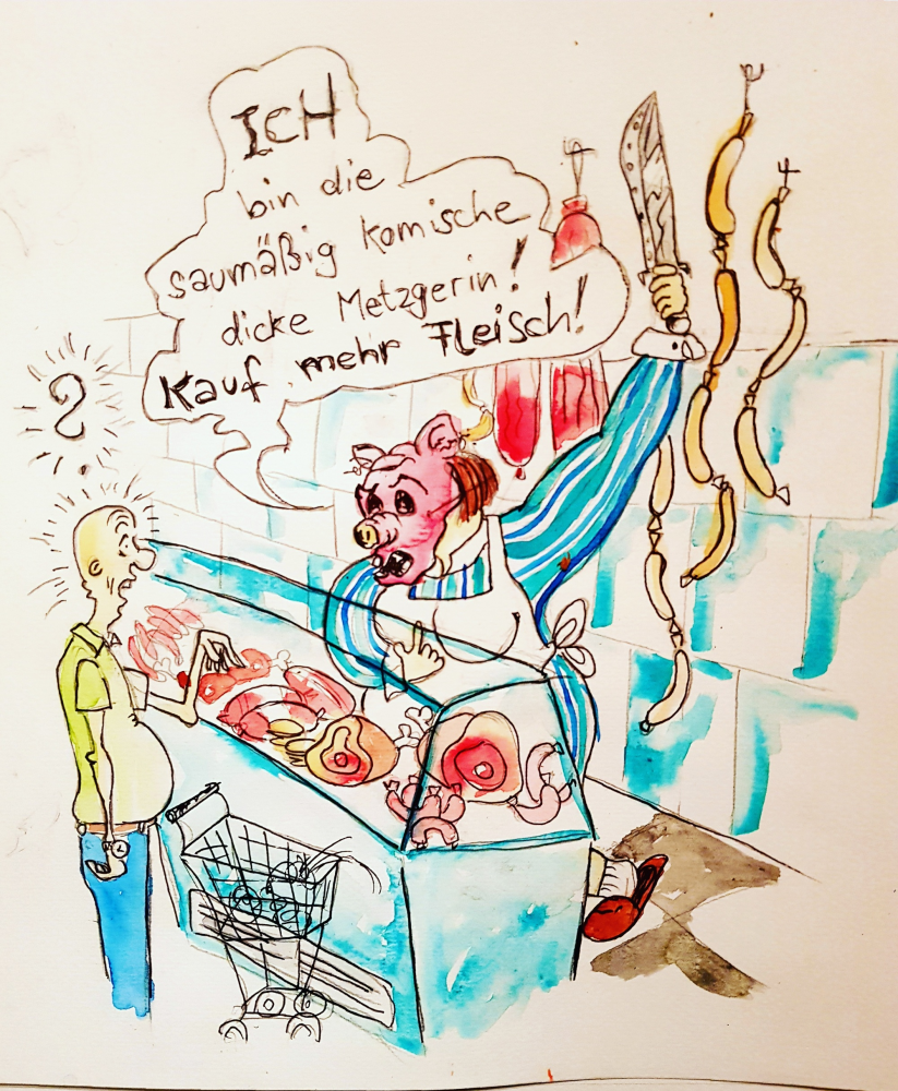 Cartoon: Mehr Fleisch 1