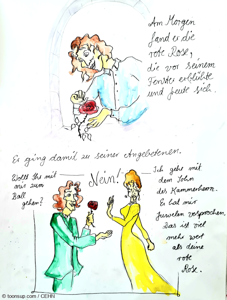 Illustration: Die Nachtigall und die Rose 6
