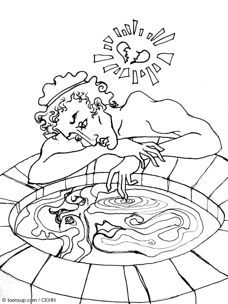 Illustration: Ausmalbild Narciss 1