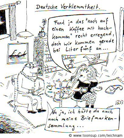 Cartoon: Deutsche Verklemmtheit 1