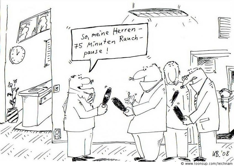 Cartoon: Rauchpause 1