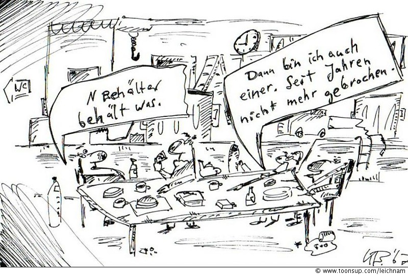 Cartoon: Behälter behält was 1