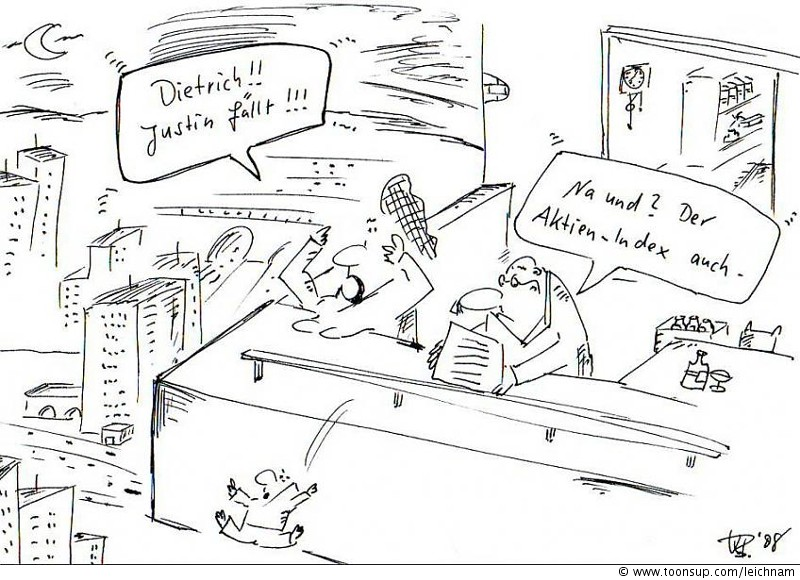 Cartoon: Justin fällt! 1