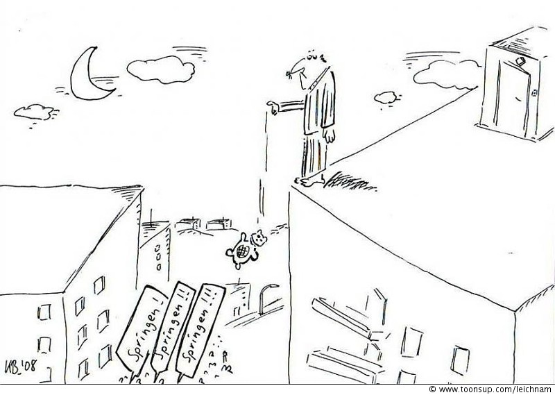 Cartoon: Springen! 1