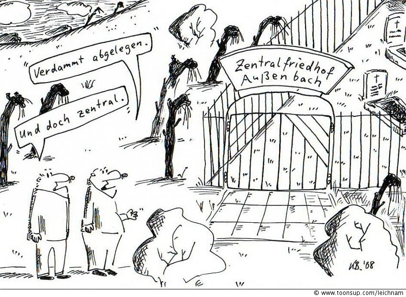 Cartoon: Zentralfriedhof Außenbach 1