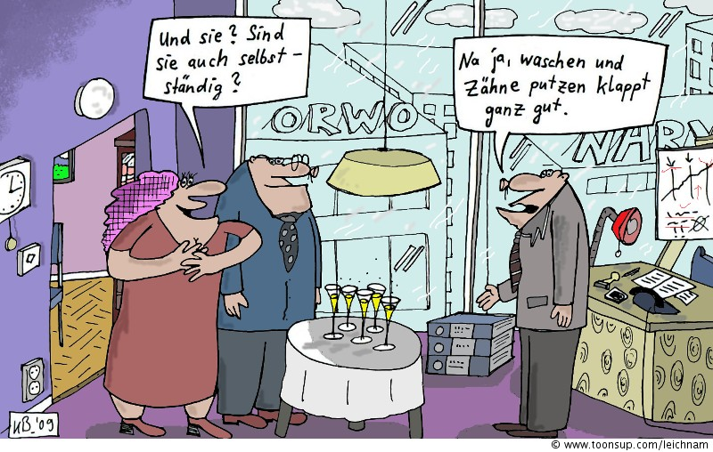 Cartoon: Und sie? (Farbversion) 1