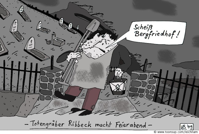 Cartoon: Totengräber Ribbeck 1