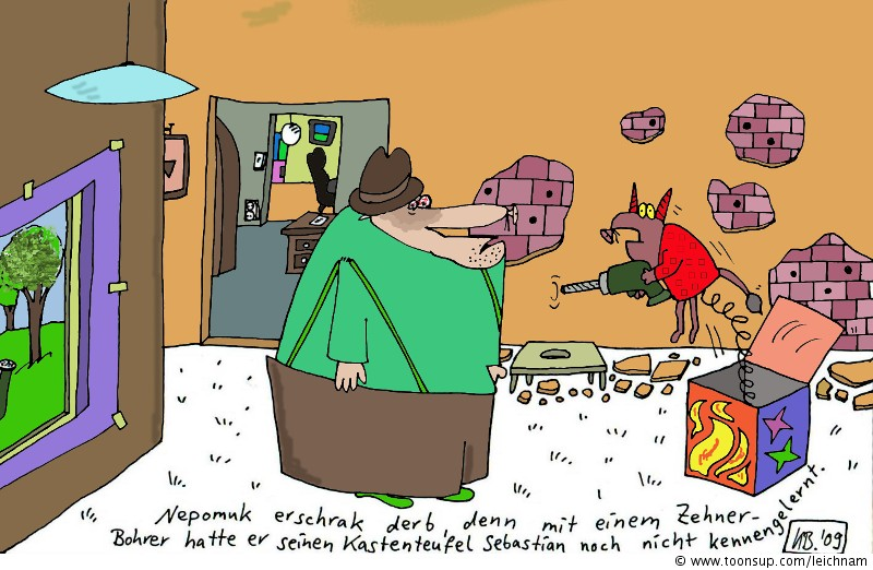 Cartoon: Nepomuk erschrak 1