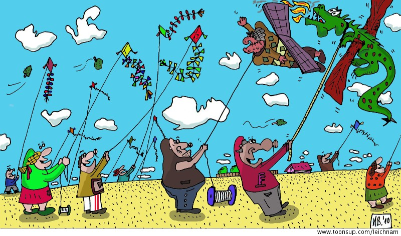 Cartoon: In den Lüften 1