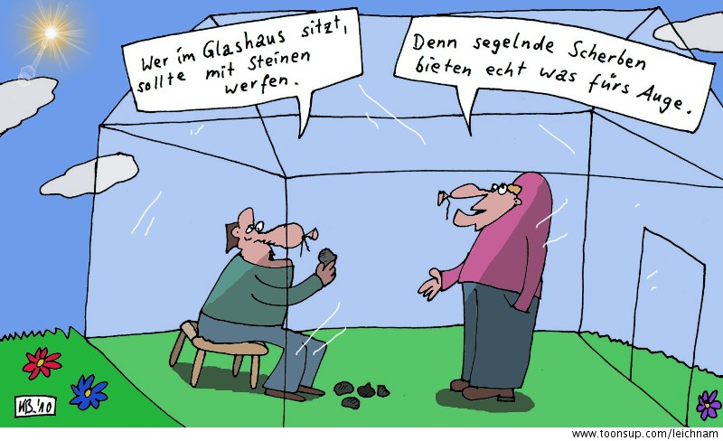 Cartoon: Glashaus 1