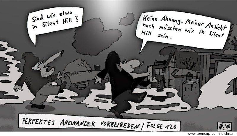 Cartoon: Frage, Antwort 1