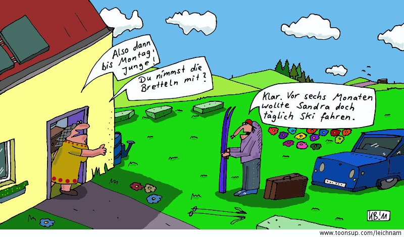 Cartoon: Bis Montag, Junge! 1