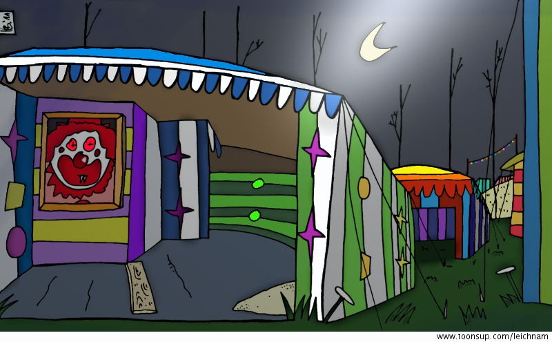 Illustration: Landschaft mit Clown 1