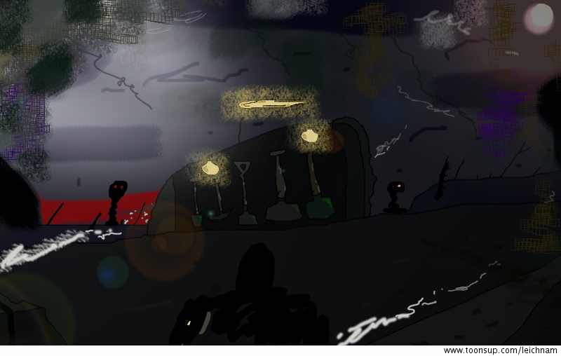Illustration: Der Unterstand der Gräberschaufeln 1