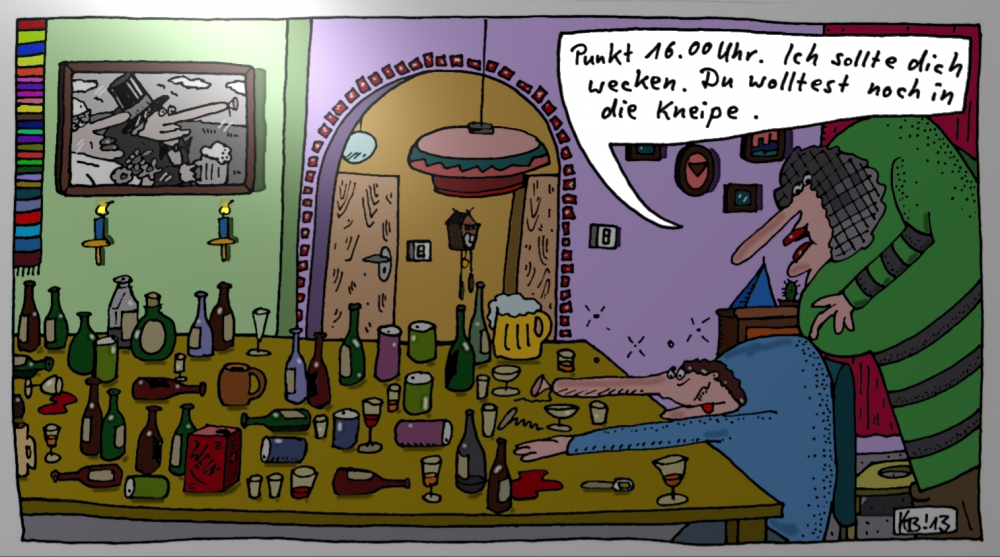 Cartoon: Punkt 16.00 Uhr 1