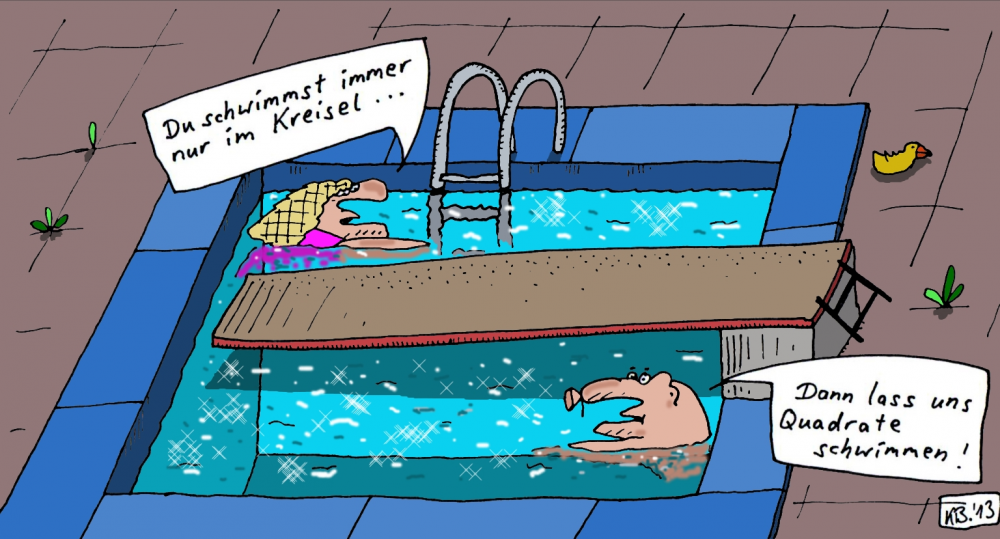 Cartoon: Ausladendes Schwimmen 1