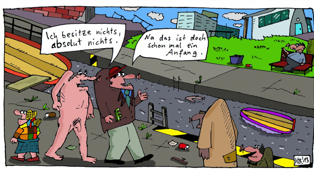 Cartoon: am alten Strom 1