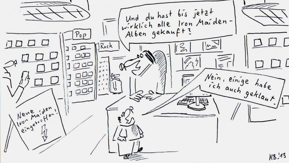 Cartoon: Im Plattenladen 1