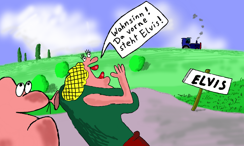Cartoon: Da vorne ... 1