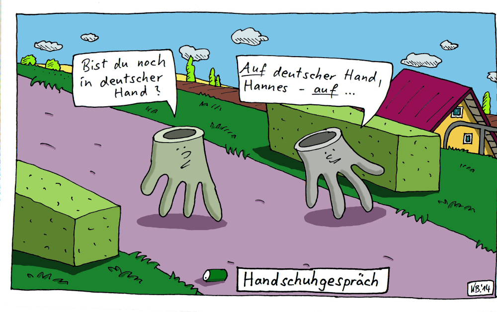 Cartoon: Handschuhgespräch 1