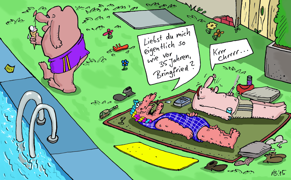 Cartoon: Freibad-Abend 1