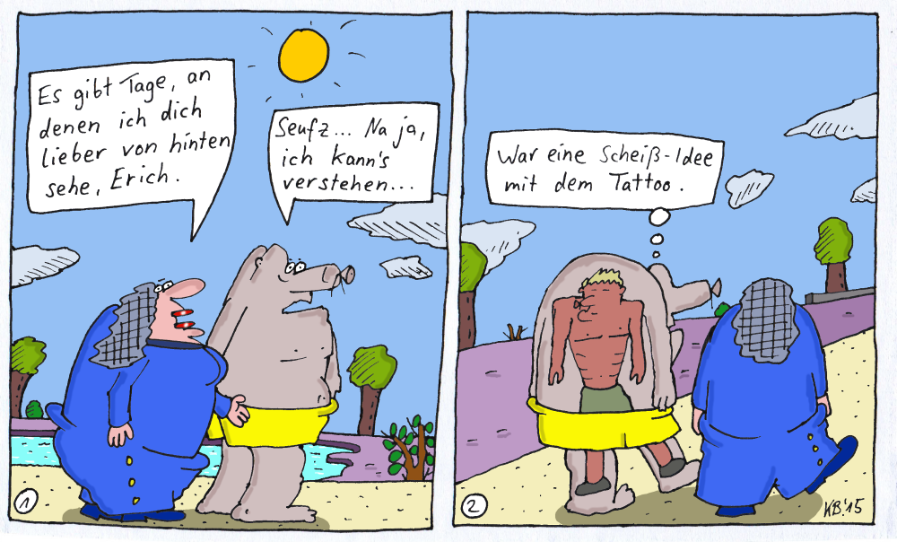 Cartoon: von hinten 1