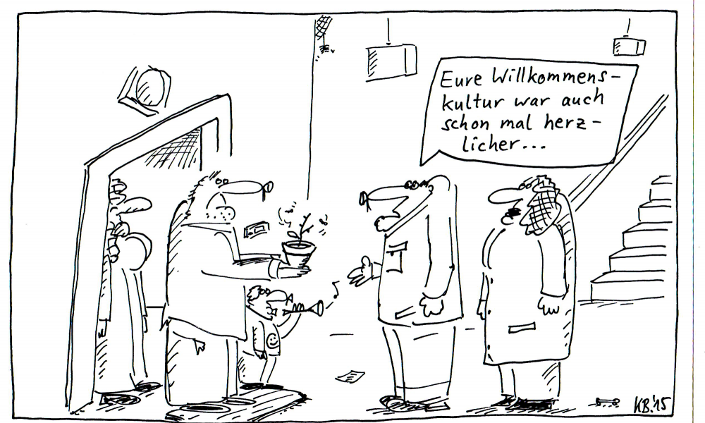Cartoon: im Hausflur 1