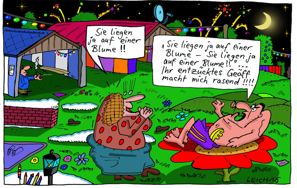 Cartoon: liegend 1