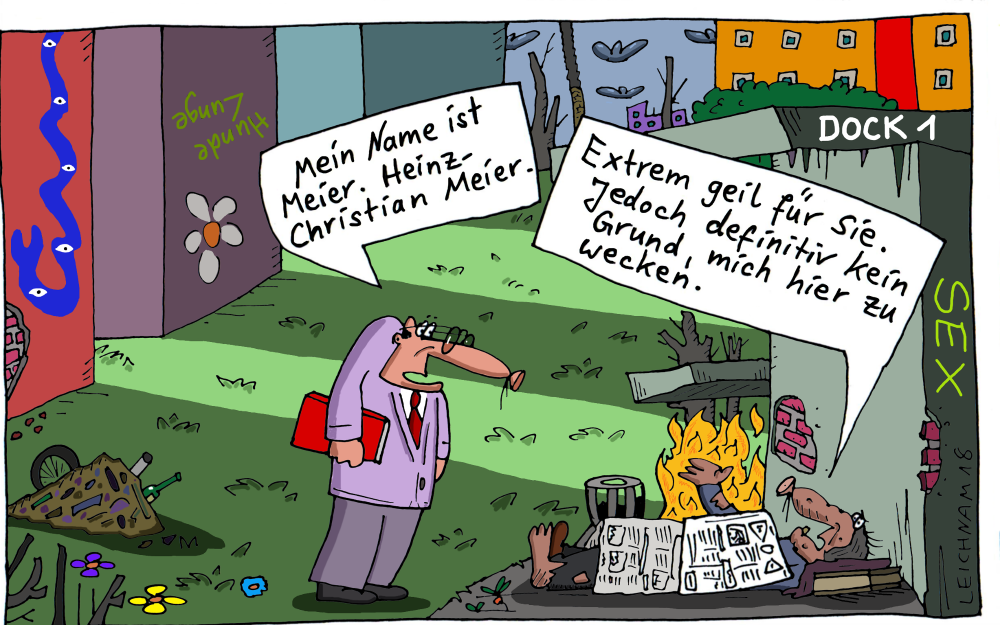 Cartoon: liegend 1