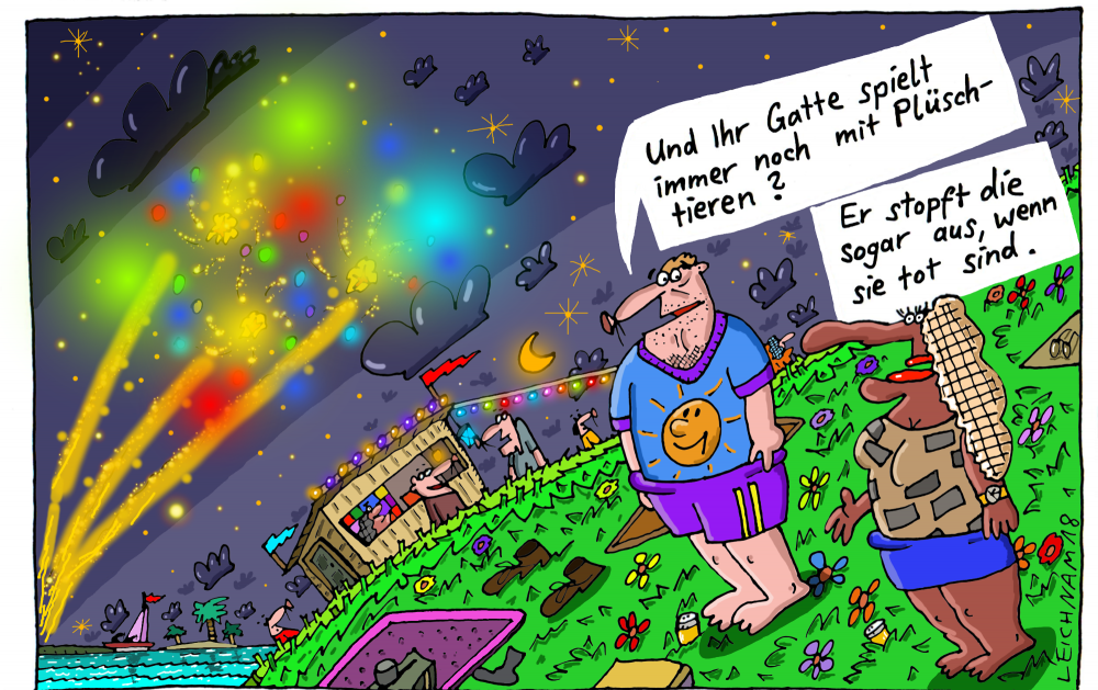 Cartoon: Nacht am Meer 1