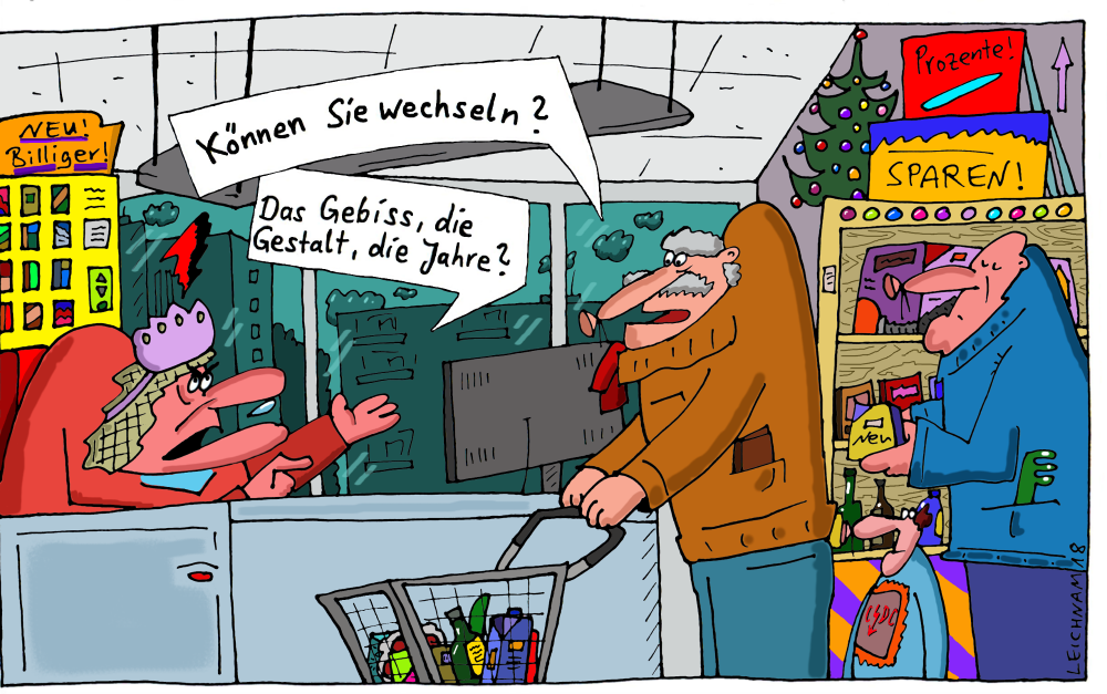 Cartoon: An der Kasse 1