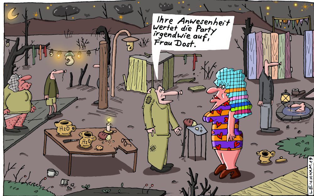 Cartoon: Die Party 1