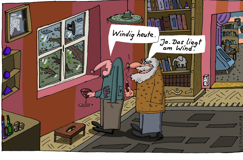 Cartoon: Am Fenster 1
